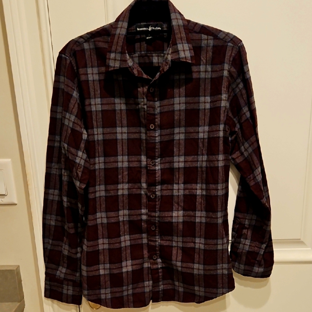 Mens Flannel Casual Button Down Shirt Beverly Hills Polo‎ Club Size Small